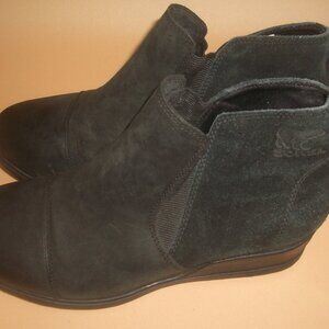 Sorel Black Suede & Leather Evie Waterproof Pull-On Boots 9.5M